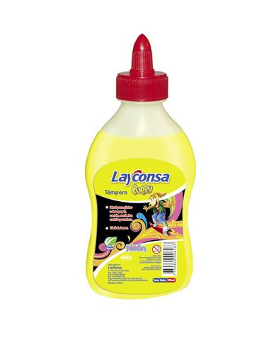 Tempera con dispensador  x250ml amarillo neonpuppy Layconsa