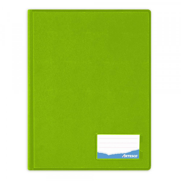 Folder doble tapa A4 con gusano color verde limon Artesco