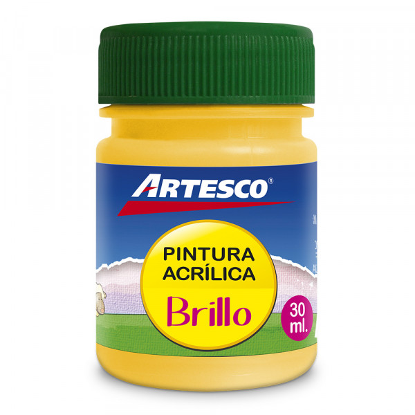 Pintura acrilica brillante 30 ml amarillo 301 Artesco