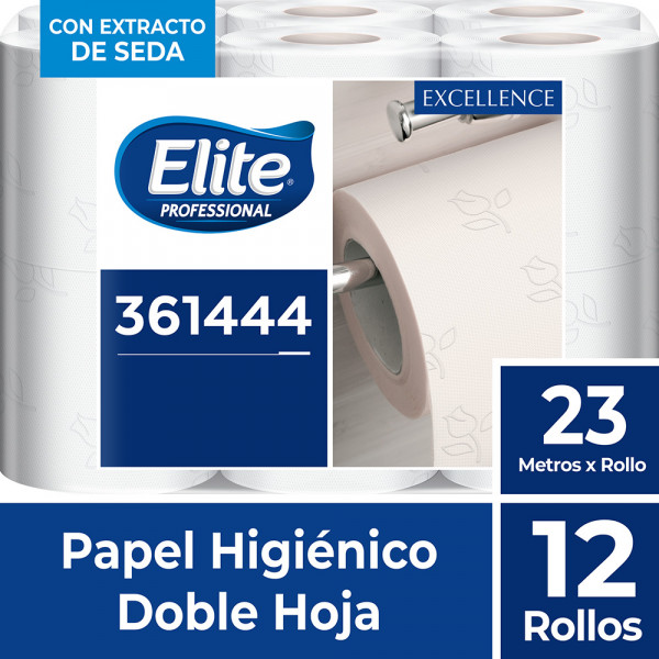 PAPEL HIG EXCEL. 2H BL GOF/FLOR 23MT X 12 RL ELITE