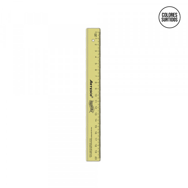 Regla irrompible x 20 cm surtidos Artesco
