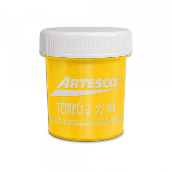Tempera amarillo 30 ml Artesco