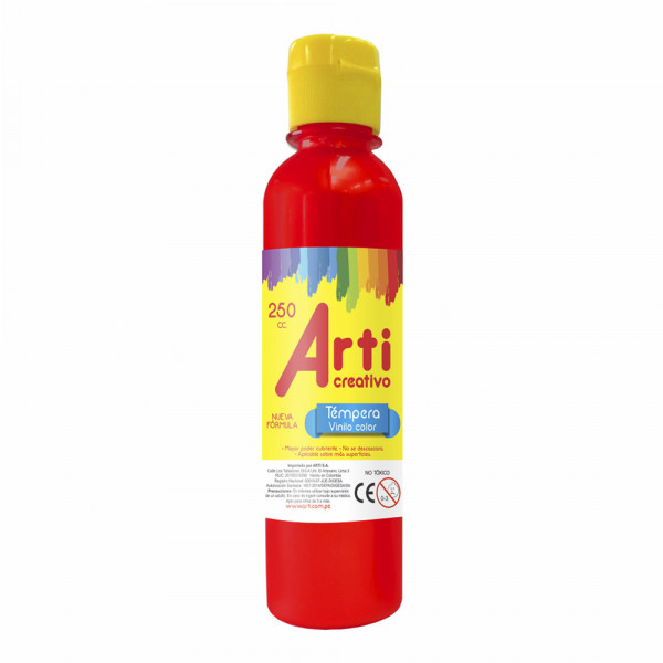 TEMPERA ROJA 250 ML ARTI CREATIVO