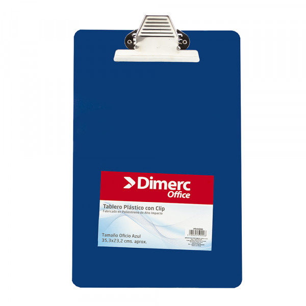 TABLERO PLASTICO OF CON CLIP AZUL  DIMERC