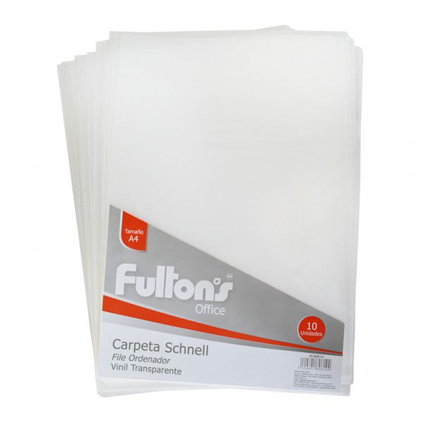 File ordenador A4 en L transparente x 10 unid. Fultons