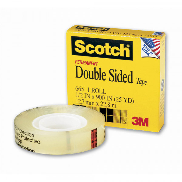 CINTA ADH. DOBLE FAZ 1/2X25YRD 665 SCOTCH