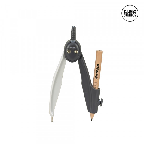 Compas escolar plastico + lapiz Artesco