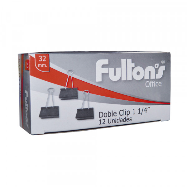 BINDER CLIPS 32MM (1 1/4) CAJA X 12 UNI FULTONS