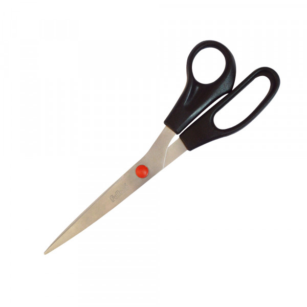 Tijera de oficina plastico metal negro Fultons