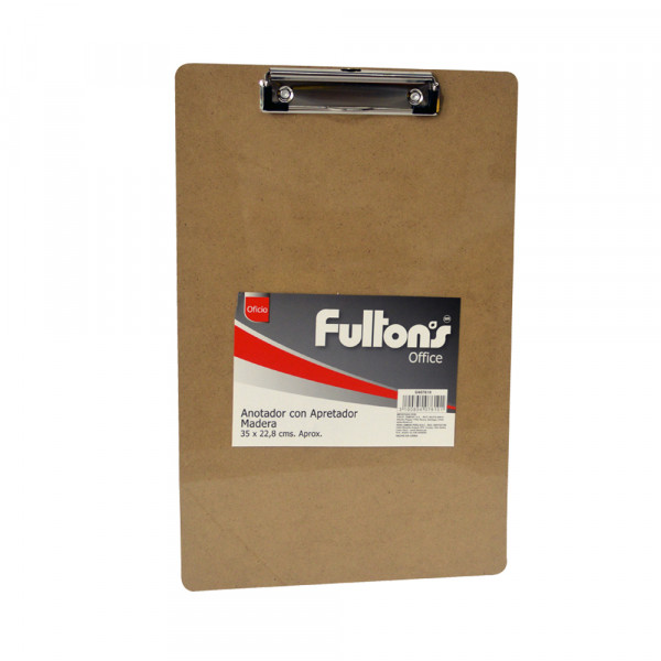 Tablero tipo madera oficio con clip Fultons